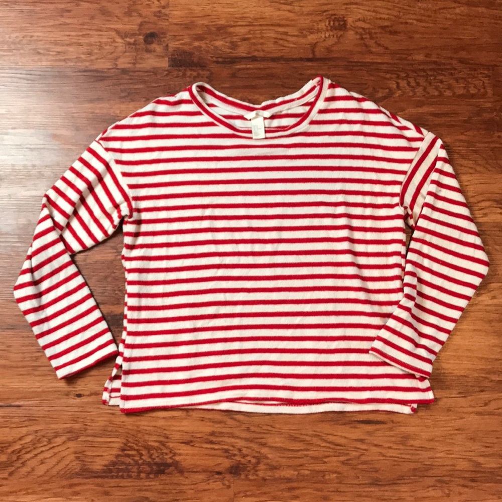 H&M red/white striped Sweater Sz M